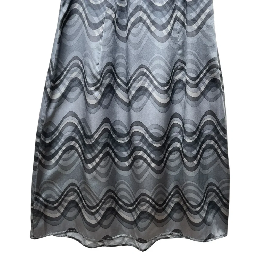 NWT The Limited 100% Silk Grey Patterned Dress Vintage 90’s Y2K Size 6